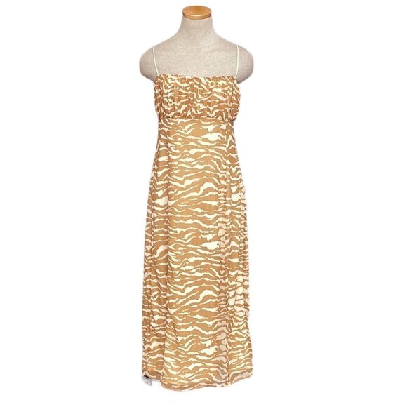 Camila Coelho Dresses & Skirts - Camila Coelho Bailee Midi Dress Revolve Straps Slit Tan Size Large L